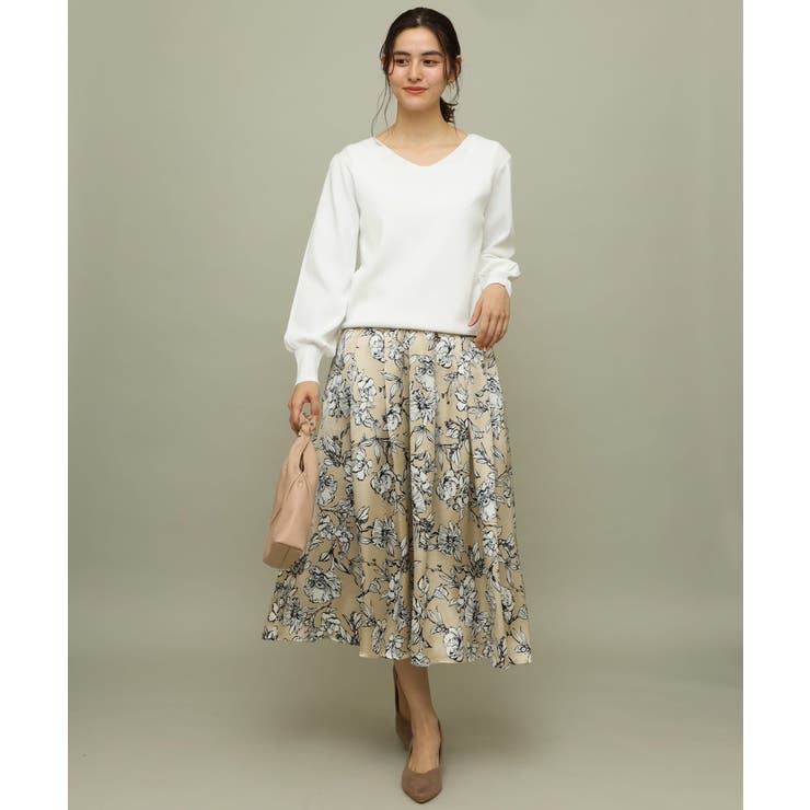 フラワープリントタックフレアスカート[品番：ITKW0010167]｜a.v.v