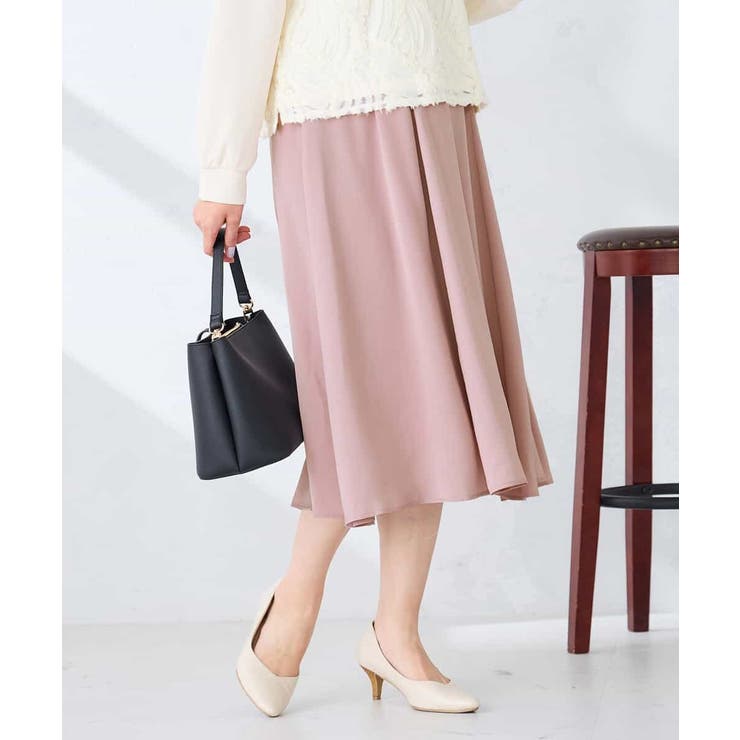 【洗える/イージーケア】シルキーサテンフレアスカート | a.v.v【WOMEN】 | 詳細画像1 