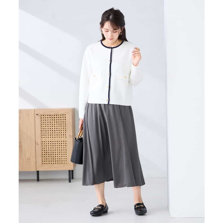 【洗える/イージーケア】シルキーサテンフレアスカート | a.v.v【WOMEN】 | 詳細画像12 