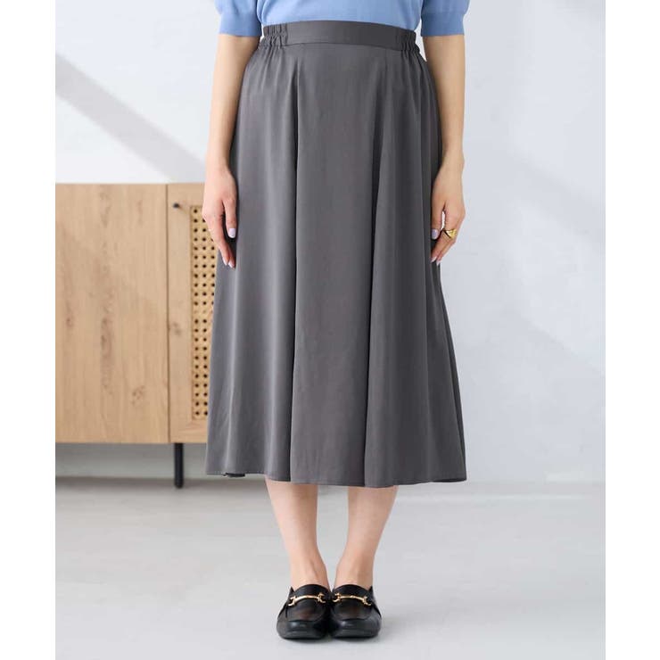 【洗える/イージーケア】シルキーサテンフレアスカート | a.v.v【WOMEN】 | 詳細画像13 