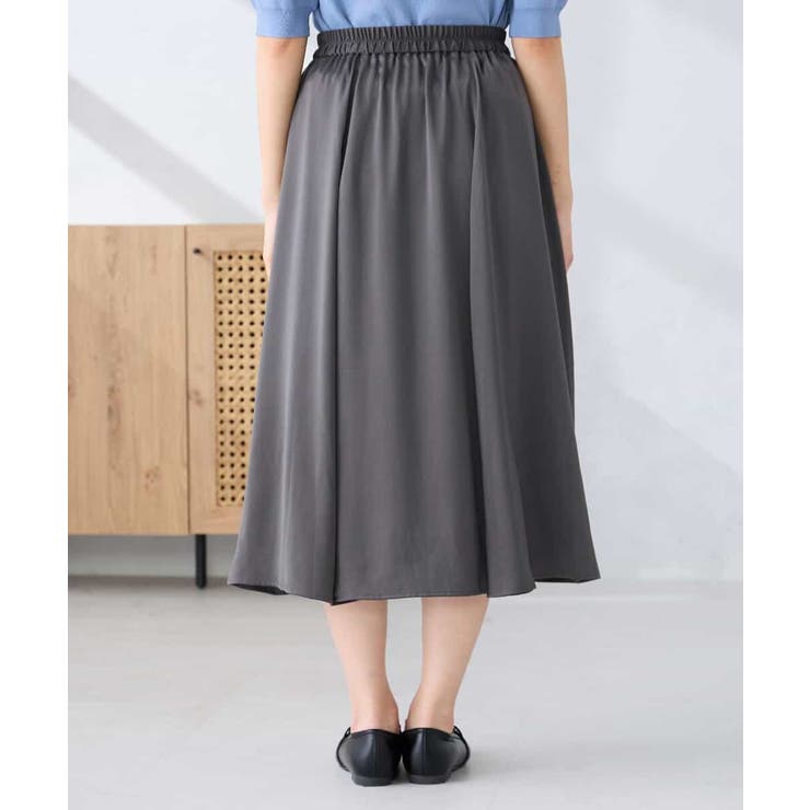 【洗える/イージーケア】シルキーサテンフレアスカート | a.v.v【WOMEN】 | 詳細画像15 