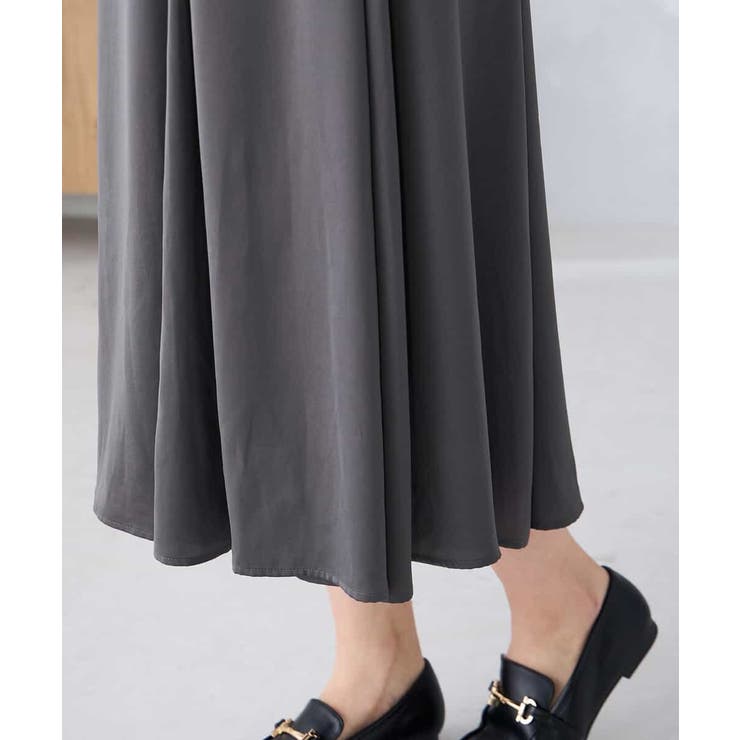 【洗える/イージーケア】シルキーサテンフレアスカート | a.v.v【WOMEN】 | 詳細画像18 