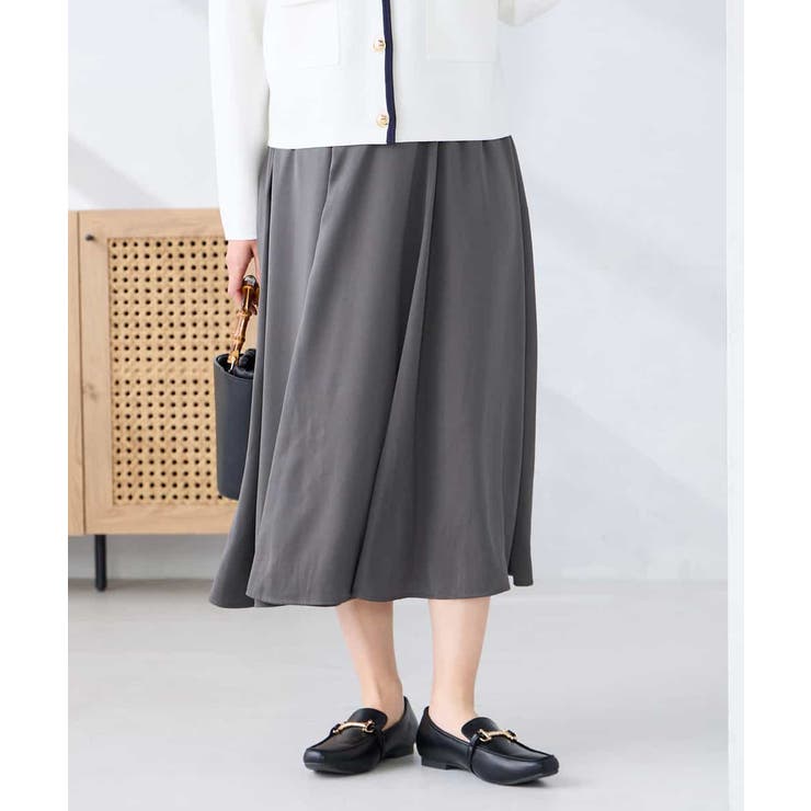 【洗える/イージーケア】シルキーサテンフレアスカート | a.v.v【WOMEN】 | 詳細画像8 