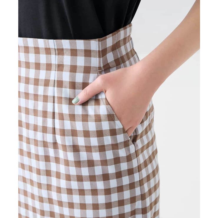 【洗濯機で洗える】ギンガムチェック柄ナロースカート | a.v.v【WOMEN】 | 詳細画像14 
