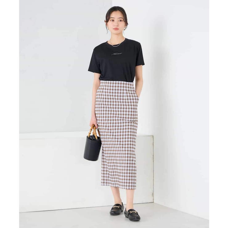 【洗濯機で洗える】ギンガムチェック柄ナロースカート | a.v.v【WOMEN】 | 詳細画像4 
