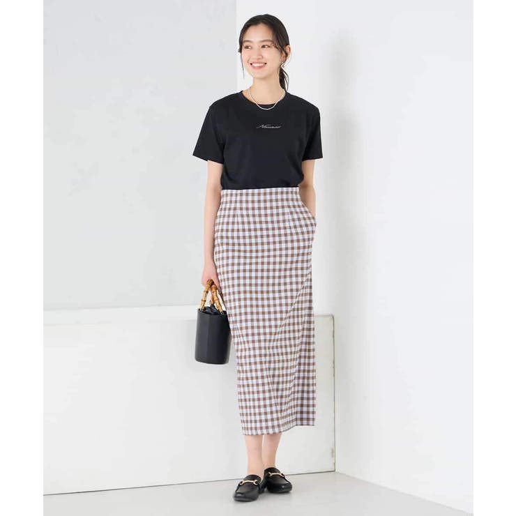 【洗濯機で洗える】ギンガムチェック柄ナロースカート | a.v.v【WOMEN】 | 詳細画像5 