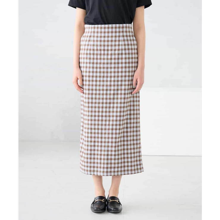 【洗濯機で洗える】ギンガムチェック柄ナロースカート | a.v.v【WOMEN】 | 詳細画像9 