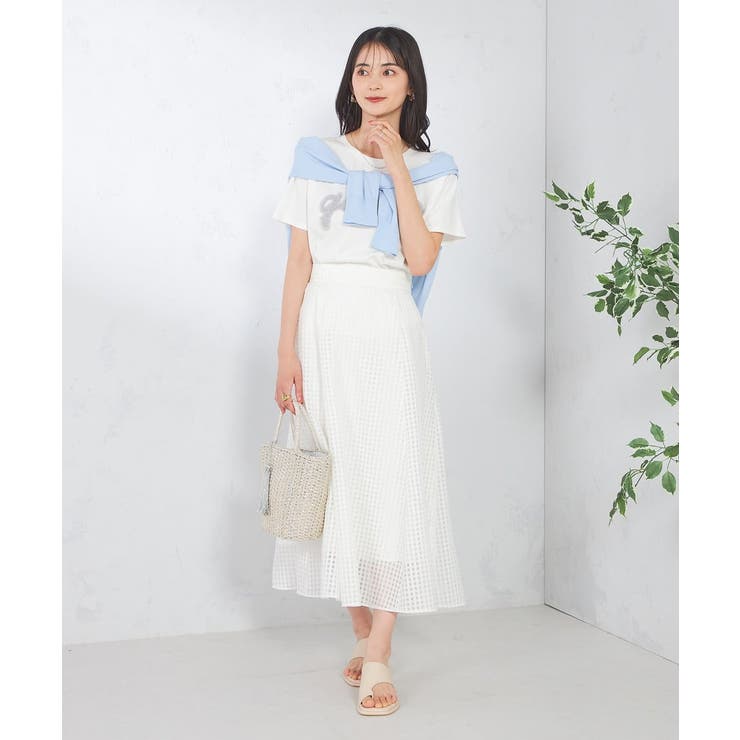 ☆新品未使用☆uncrave WHITE シアーチェックスカート　サイズ1 ☆新品未使用☆uncrave WHITE シアーチェックスカート サイズ1