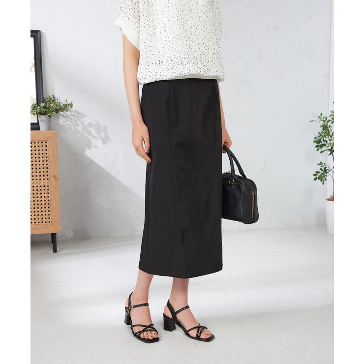 ブラック | 【接触冷感】サマーハイパーストレッチナロースカート | a.v.v【WOMEN】