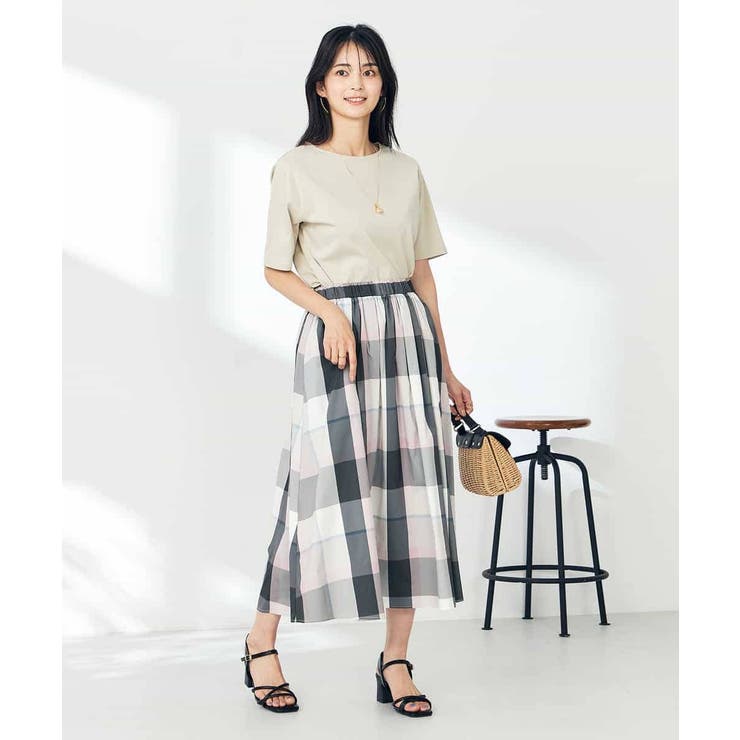 【接触冷感/洗える】ビックチェックタフタスカート | a.v.v【WOMEN】 | 詳細画像10 