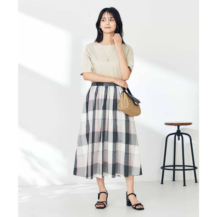 【接触冷感/洗える】ビックチェックタフタスカート | a.v.v【WOMEN】 | 詳細画像12 