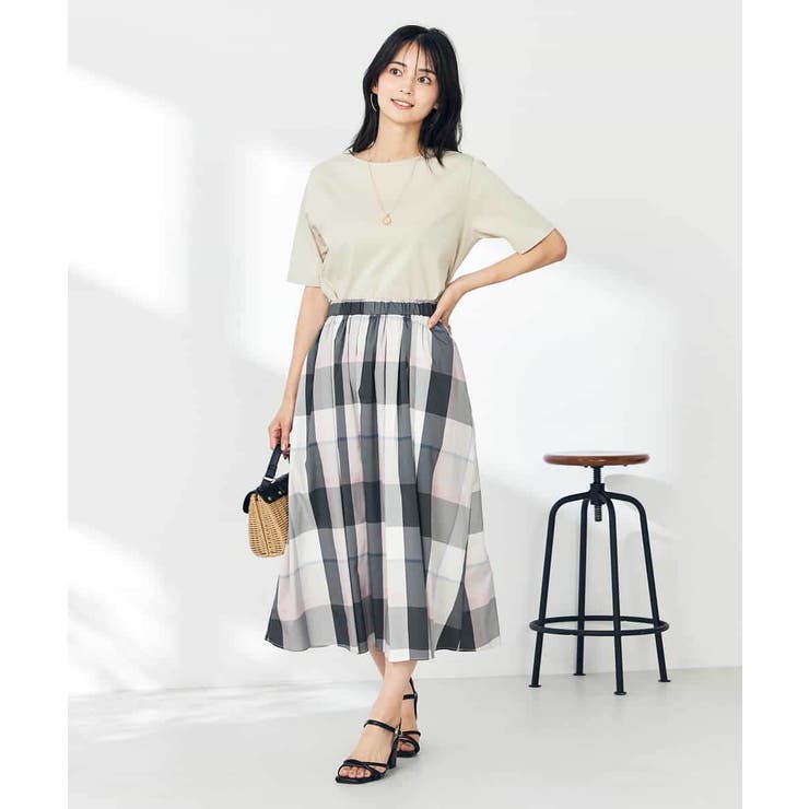 【接触冷感/洗える】ビックチェックタフタスカート | a.v.v【WOMEN】 | 詳細画像13 