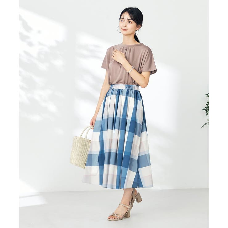 【接触冷感/洗える】ビックチェックタフタスカート | a.v.v【WOMEN】 | 詳細画像16 