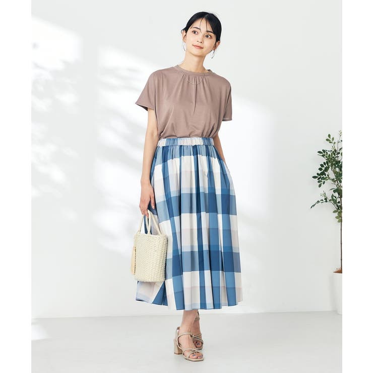 【接触冷感/洗える】ビックチェックタフタスカート | a.v.v【WOMEN】 | 詳細画像17 