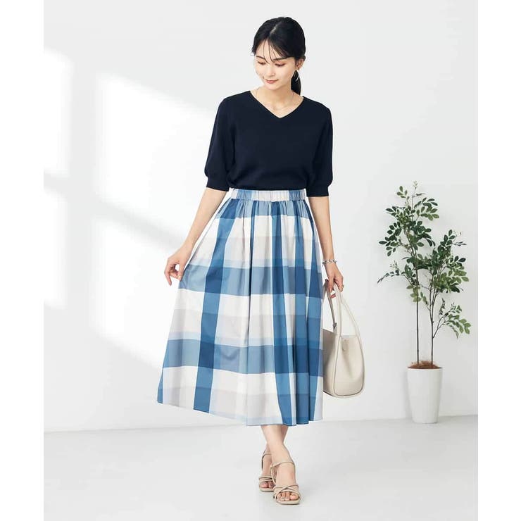 【接触冷感/洗える】ビックチェックタフタスカート | a.v.v【WOMEN】 | 詳細画像18 