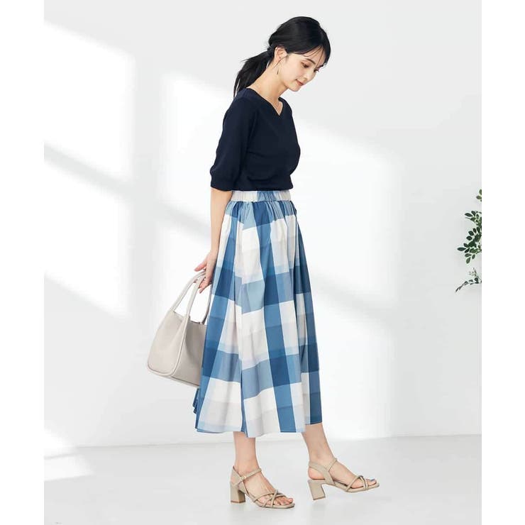 【接触冷感/洗える】ビックチェックタフタスカート | a.v.v【WOMEN】 | 詳細画像20 