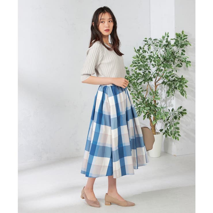 【接触冷感/洗える】ビックチェックタフタスカート | a.v.v【WOMEN】 | 詳細画像23 