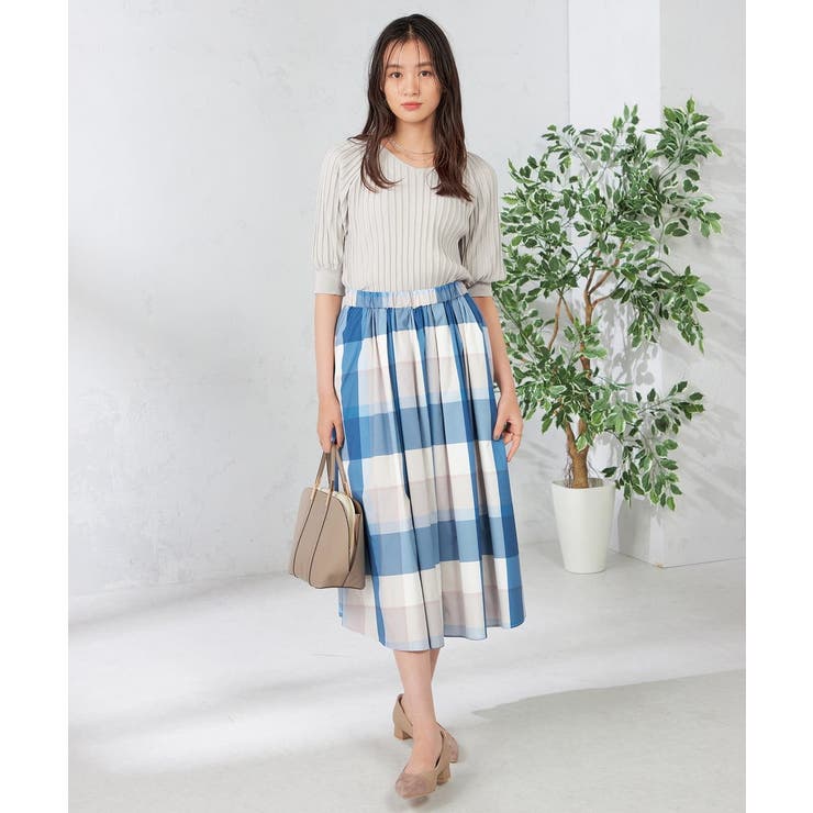 【接触冷感/洗える】ビックチェックタフタスカート | a.v.v【WOMEN】 | 詳細画像24 