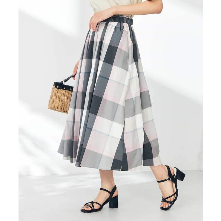 【接触冷感/洗える】ビックチェックタフタスカート | a.v.v【WOMEN】 | 詳細画像3 