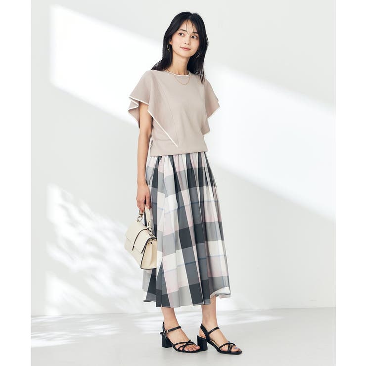 【接触冷感/洗える】ビックチェックタフタスカート | a.v.v【WOMEN】 | 詳細画像6 