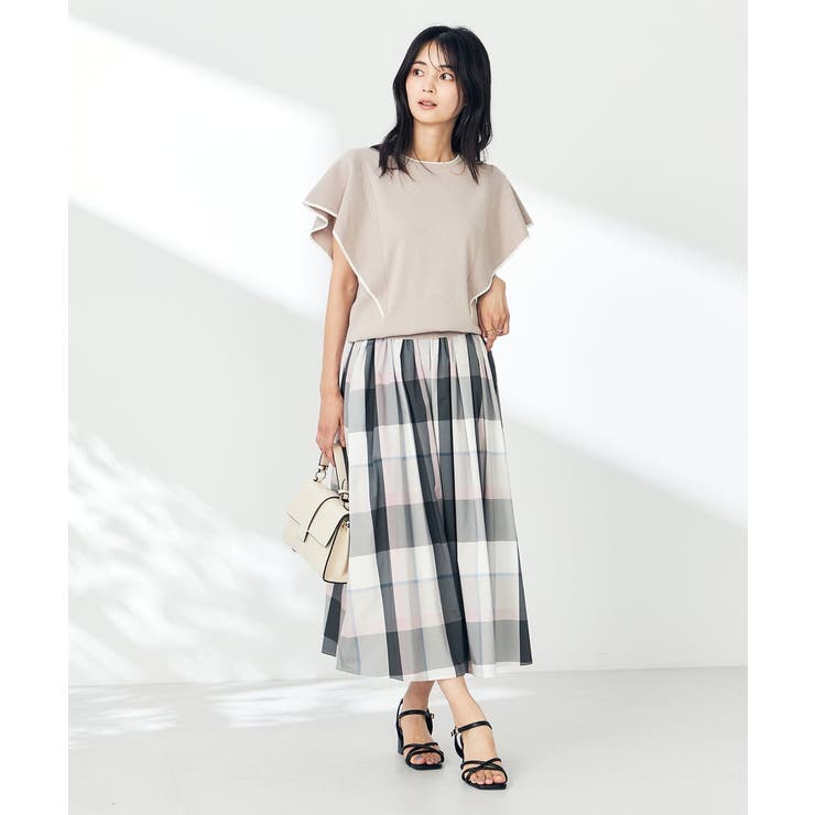 【接触冷感/洗える】ビックチェックタフタスカート | a.v.v【WOMEN】 | 詳細画像7 