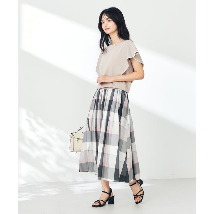 【接触冷感/洗える】ビックチェックタフタスカート | a.v.v【WOMEN】 | 詳細画像8 