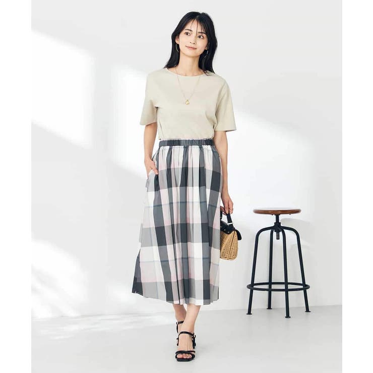 【接触冷感/洗える】ビックチェックタフタスカート | a.v.v【WOMEN】 | 詳細画像9 
