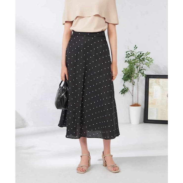 ブラック | ドットフレアスカート | a.v.v【WOMEN】