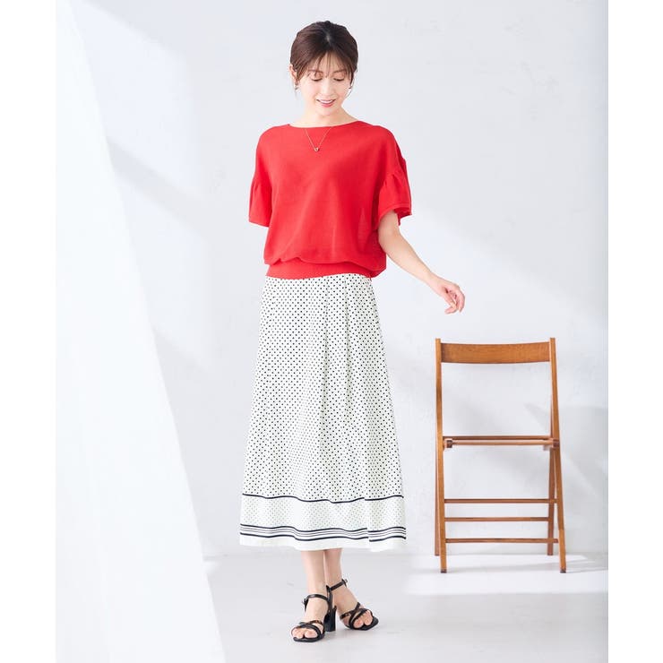 【雑誌InRed(宝島社)6月号掲載/洗える】パネル切替ドットスカート | a.v.v【WOMEN】 | 詳細画像14 