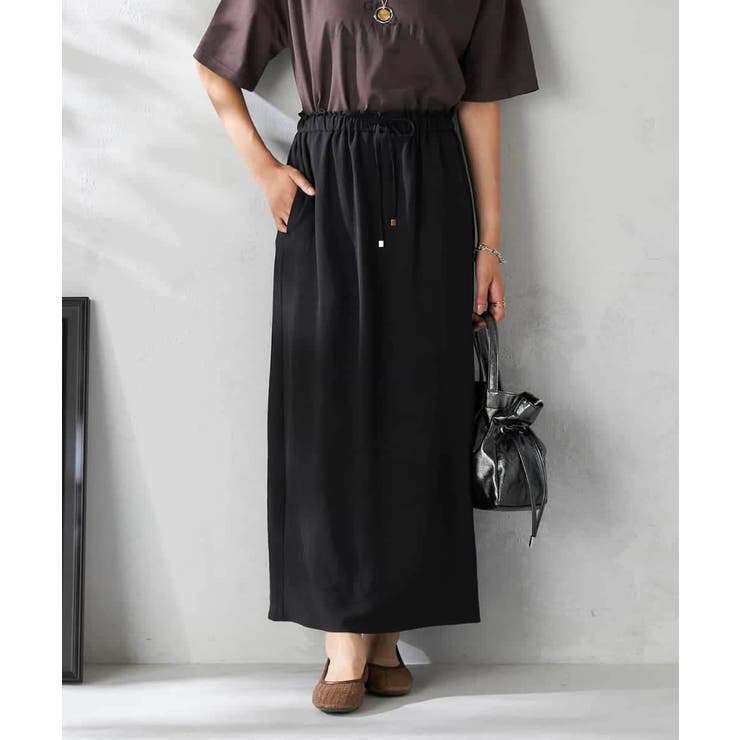 【接触冷感裏地/洗える】ドロストイージーナロースカート | a.v.v【WOMEN】 | 詳細画像10 