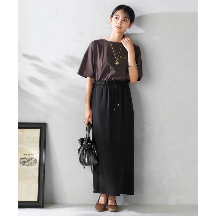 【接触冷感裏地/洗える】ドロストイージーナロースカート | a.v.v【WOMEN】 | 詳細画像12 