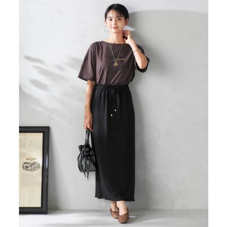 【接触冷感裏地/洗える】ドロストイージーナロースカート | a.v.v【WOMEN】 | 詳細画像14 