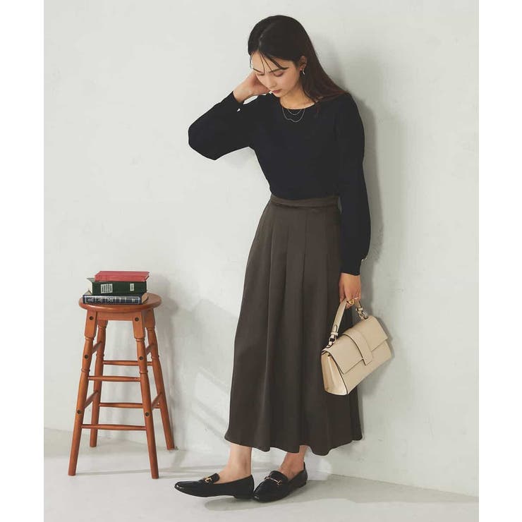 【マシンウォッシャブル】タックフレアサテンスカート | a.v.v【WOMEN】 | 詳細画像12 