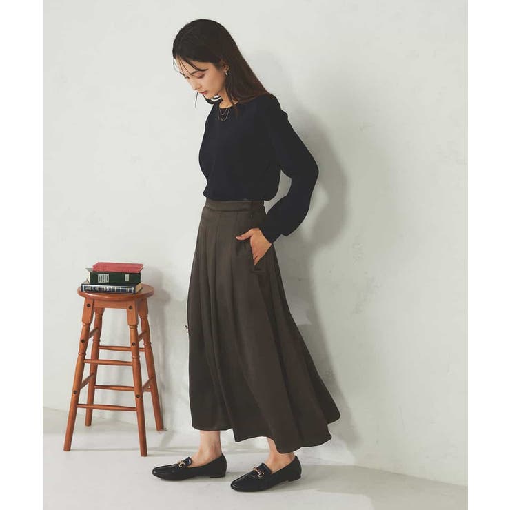 【マシンウォッシャブル】タックフレアサテンスカート | a.v.v【WOMEN】 | 詳細画像13 