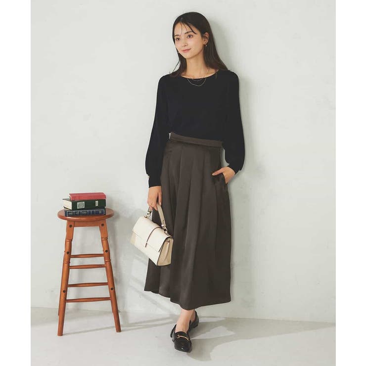 【マシンウォッシャブル】タックフレアサテンスカート | a.v.v【WOMEN】 | 詳細画像14 