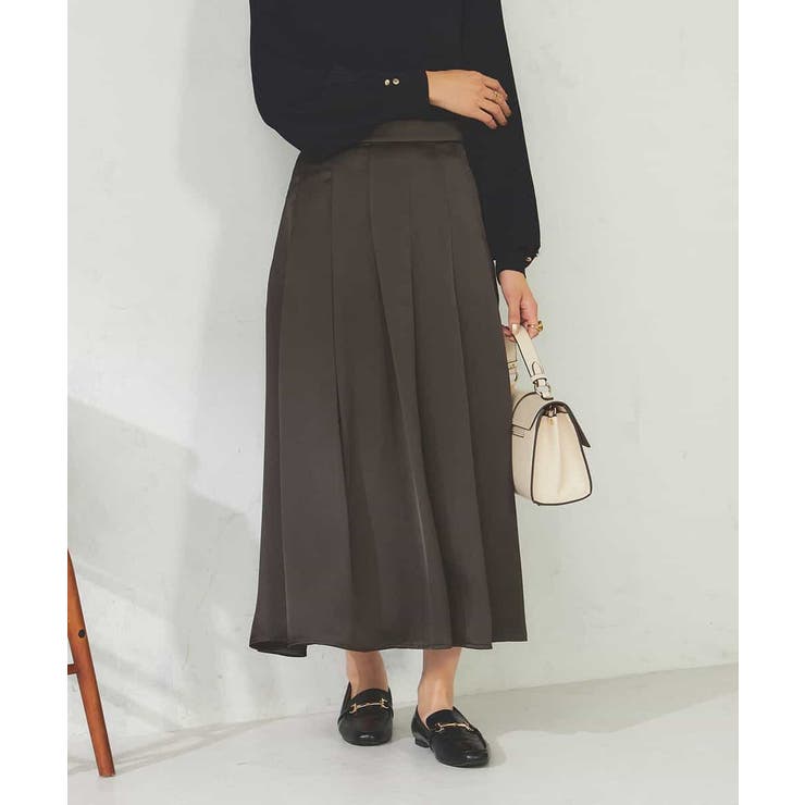 【マシンウォッシャブル】タックフレアサテンスカート | a.v.v【WOMEN】 | 詳細画像8 