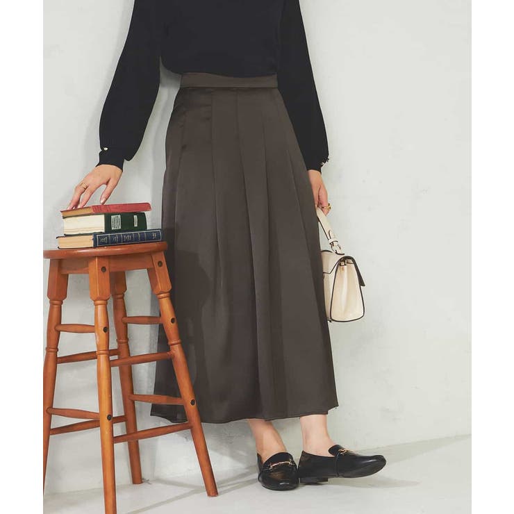 【マシンウォッシャブル】タックフレアサテンスカート | a.v.v【WOMEN】 | 詳細画像9 