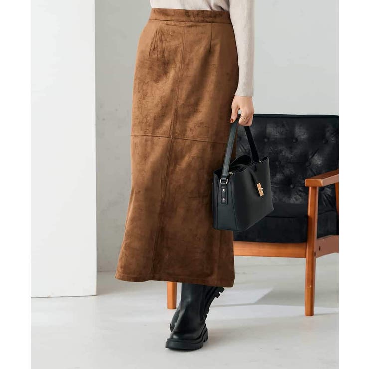 【洗える】フェイクスエードナローロングスカート | a.v.v【WOMEN】 | 詳細画像2 