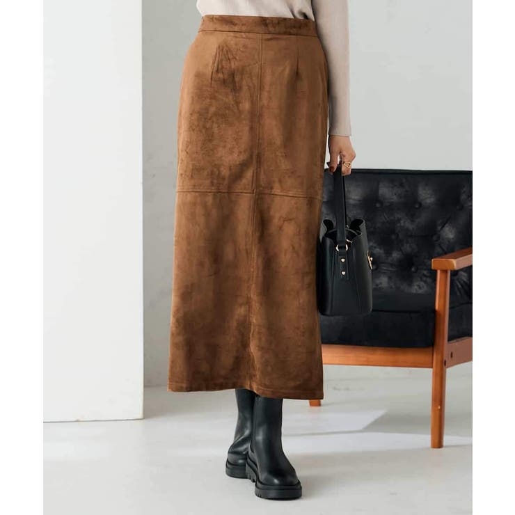 【洗える】フェイクスエードナローロングスカート | a.v.v【WOMEN】 | 詳細画像3 