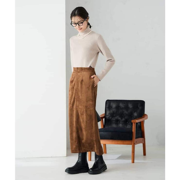 【洗える】フェイクスエードナローロングスカート | a.v.v【WOMEN】 | 詳細画像5 
