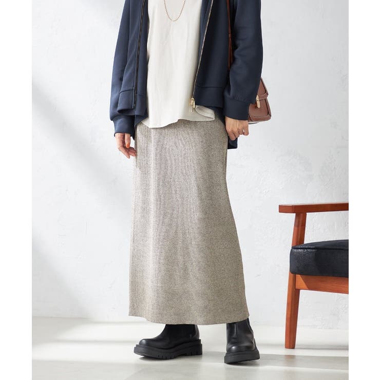 ベージュ | ラメリブニットスカート | a.v.v【WOMEN】