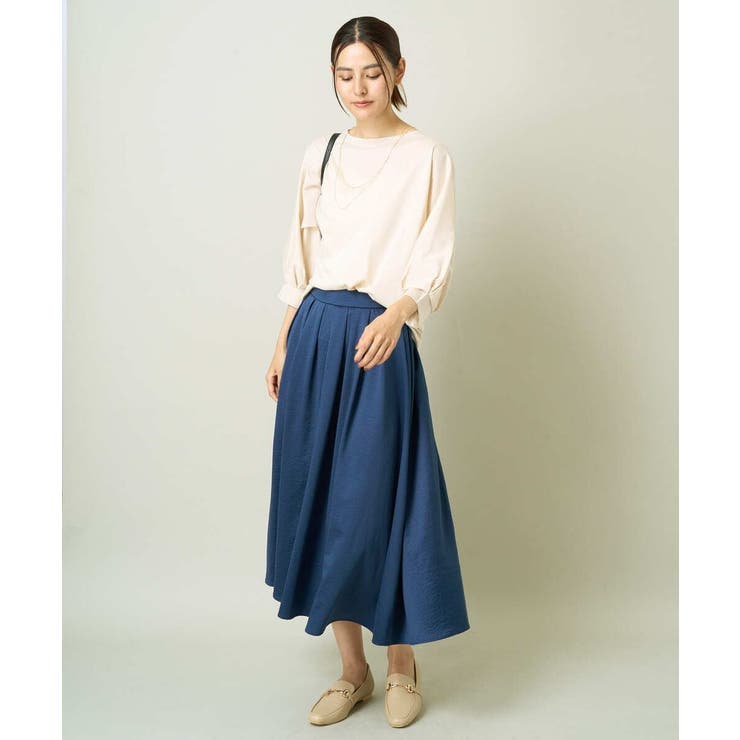 【洗濯機で洗える】落ち感サテンギャザースカート | a.v.v【WOMEN】 | 詳細画像13 