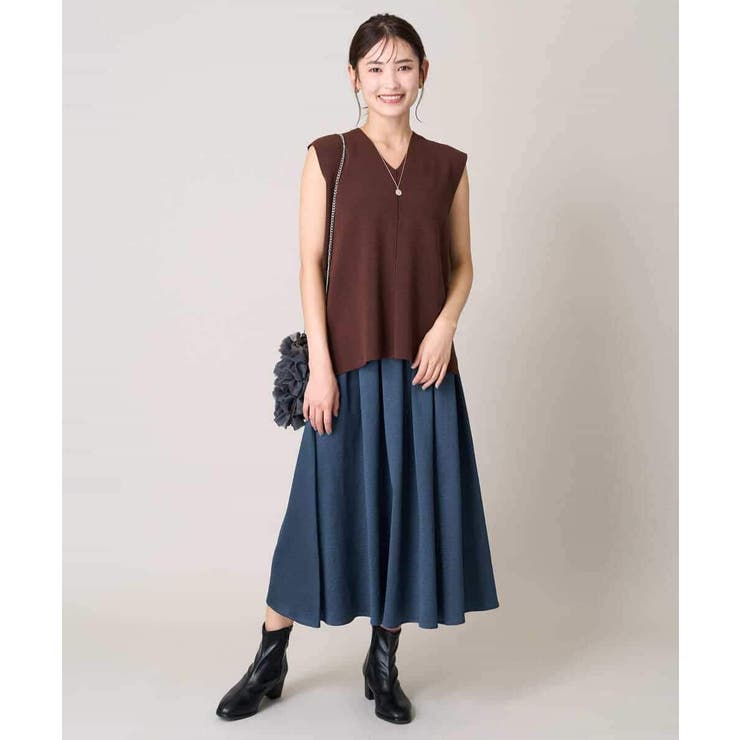 【洗濯機で洗える】落ち感サテンギャザースカート | a.v.v【WOMEN】 | 詳細画像16 