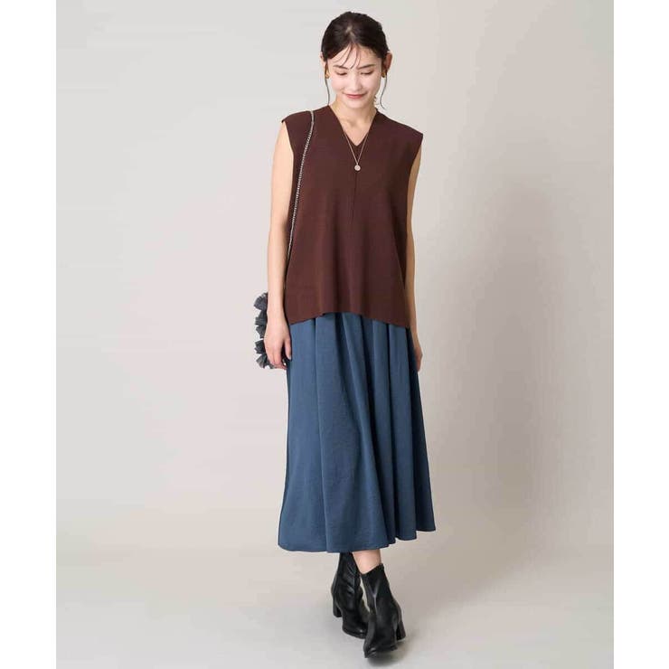 【洗濯機で洗える】落ち感サテンギャザースカート | a.v.v【WOMEN】 | 詳細画像17 