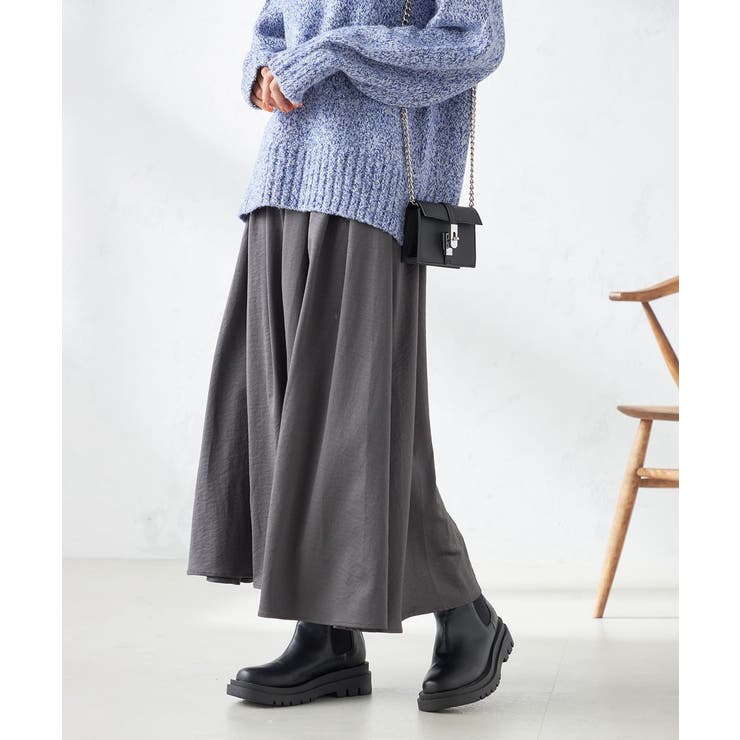 【洗濯機で洗える】落ち感サテンギャザースカート | a.v.v【WOMEN】 | 詳細画像2 