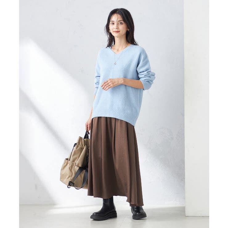 【洗濯機で洗える】落ち感サテンギャザースカート | a.v.v【WOMEN】 | 詳細画像21 