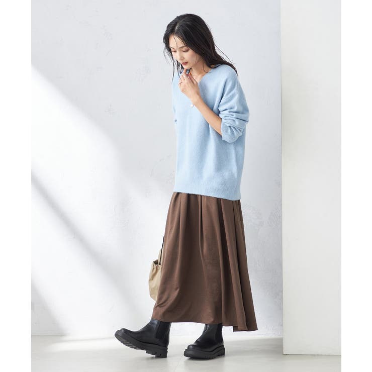 【洗濯機で洗える】落ち感サテンギャザースカート | a.v.v【WOMEN】 | 詳細画像24 