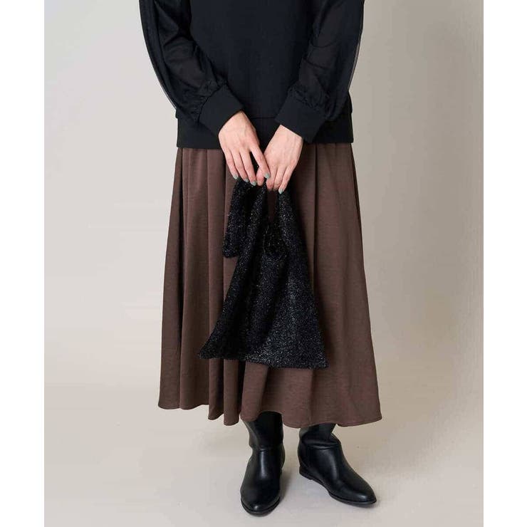 【洗濯機で洗える】落ち感サテンギャザースカート | a.v.v【WOMEN】 | 詳細画像25 