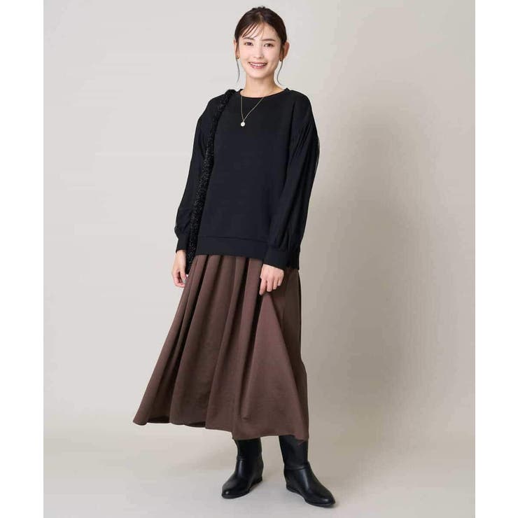 【洗濯機で洗える】落ち感サテンギャザースカート | a.v.v【WOMEN】 | 詳細画像26 