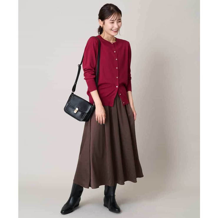 【洗濯機で洗える】落ち感サテンギャザースカート | a.v.v【WOMEN】 | 詳細画像30 